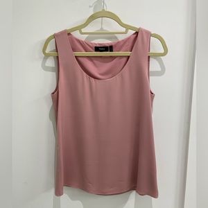 Theory Silk Light Pink Classic Tank Sleeveless Blouse